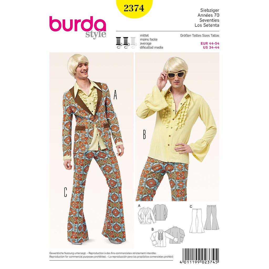 Patrón Nº2374 Burda Carnaval: Los setenta