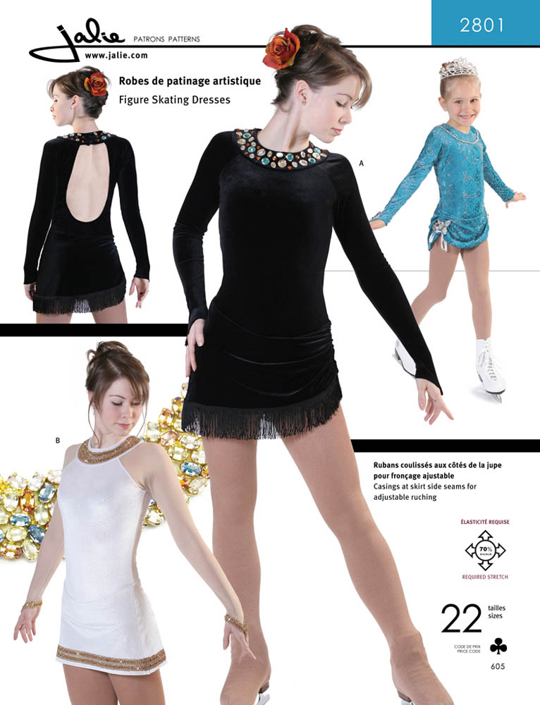 Patron Jalie 2801 Robe de patinage artistique (dos ouvert)#