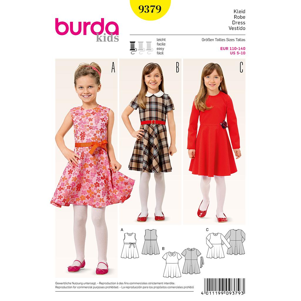 Patrón Burda 9379 Kids Vestido