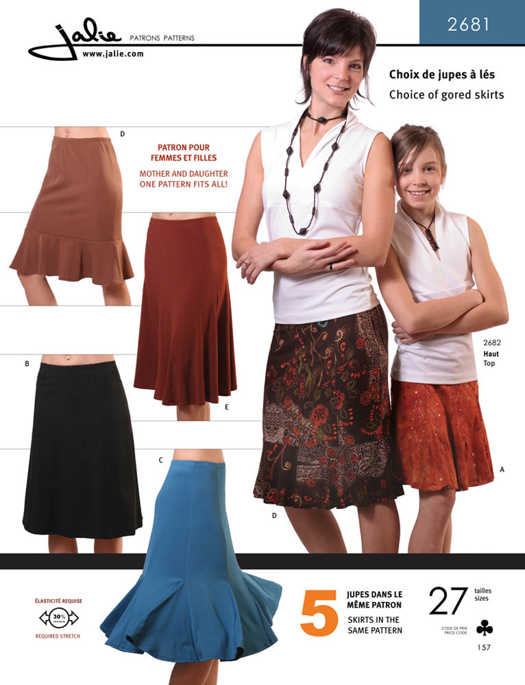 Patron Jalie 2681 Jupes à lés#
