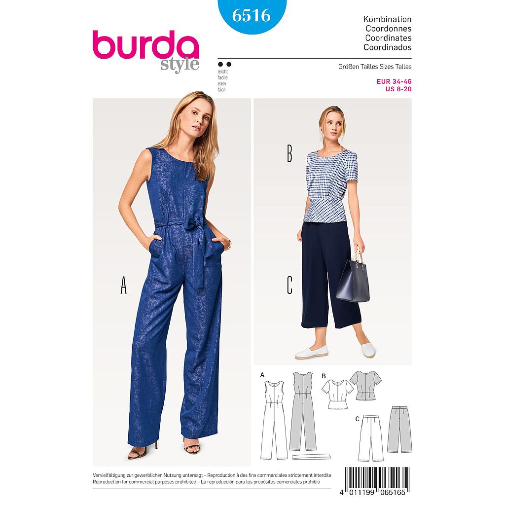 Patron Burda 6516 Ensemble dame