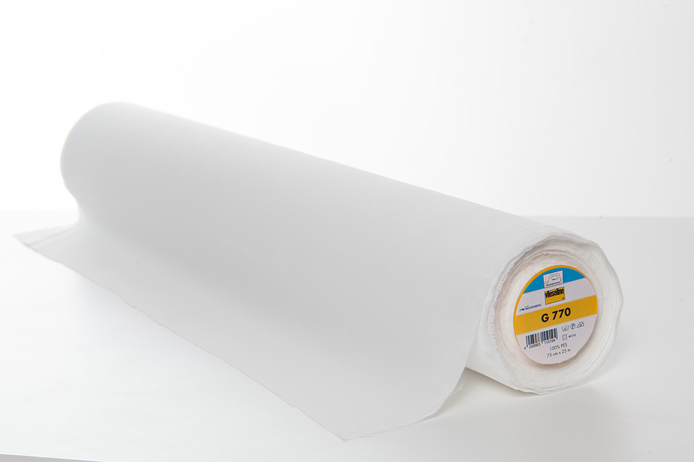 G 770 Entoilage tissé thermocollant bi - élastique 25m x 75 cm - Ecru