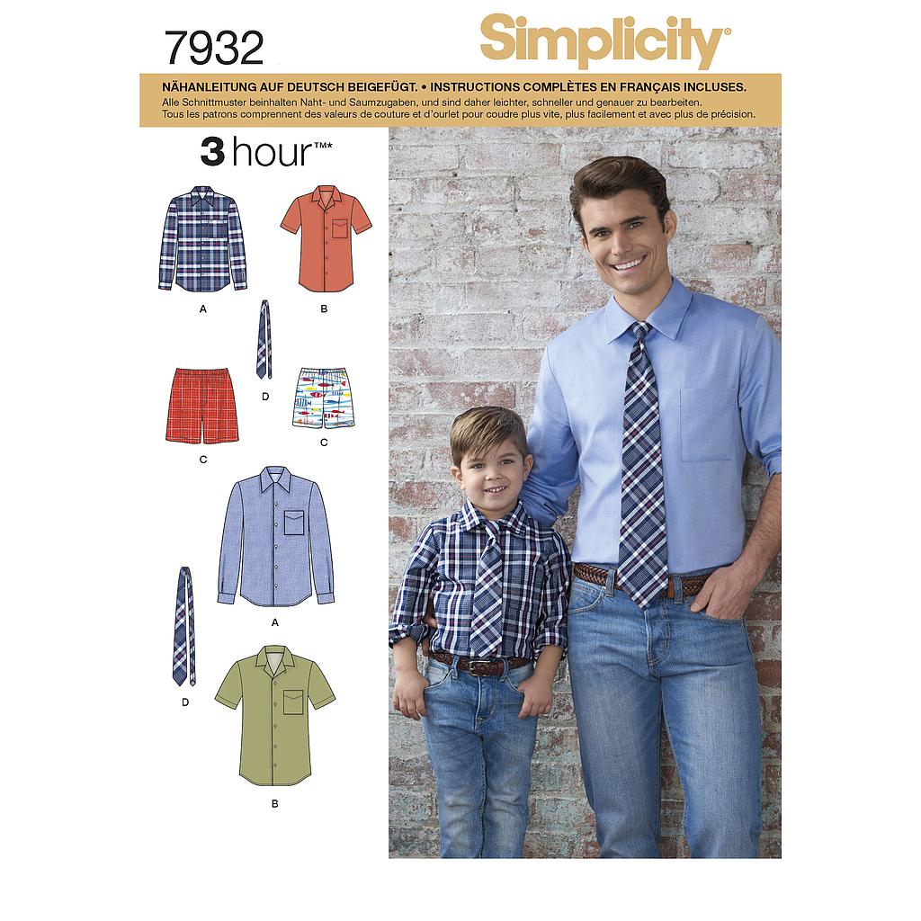 Patron Simplicity S7932.A Camisa para Niño o Hombre