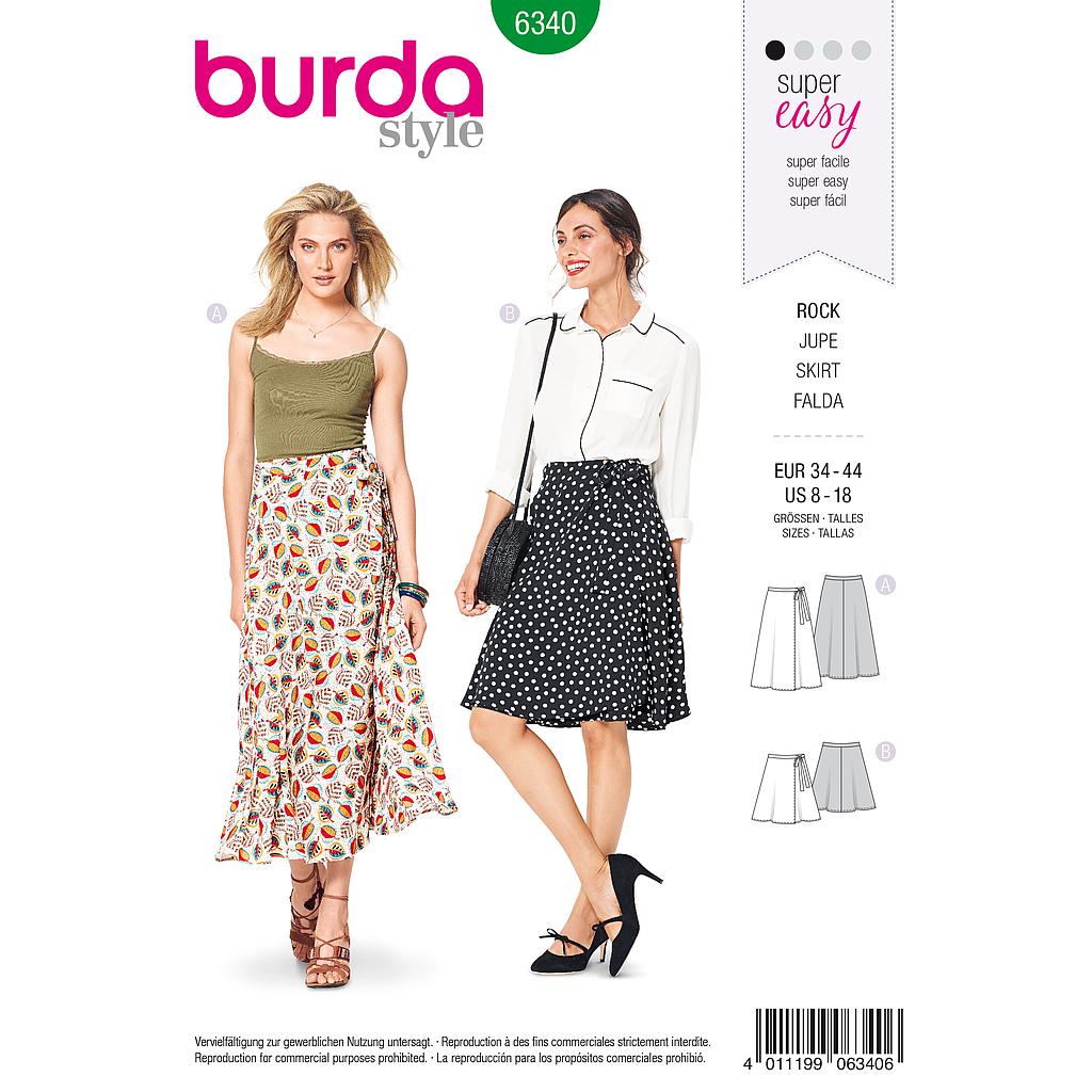Patron Burda 6340 - Jupe pour femmes de 36 à 46