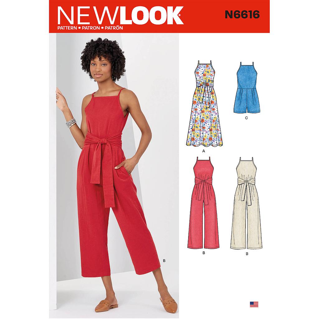 Patron New Look 6616 Robe et combinaison a bretelles pour femmes de 36 a 48 activa france