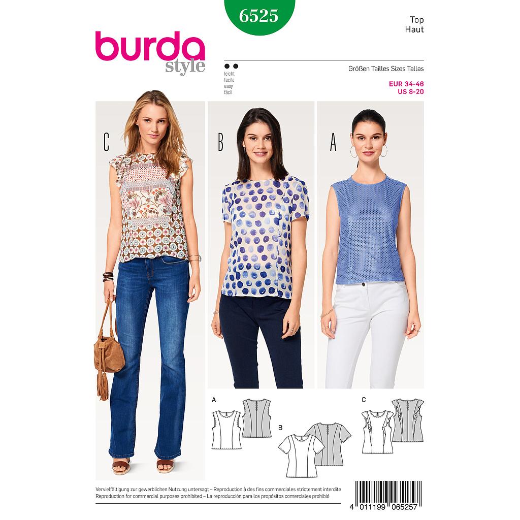 [B6525] Patron Burda 6525 Top