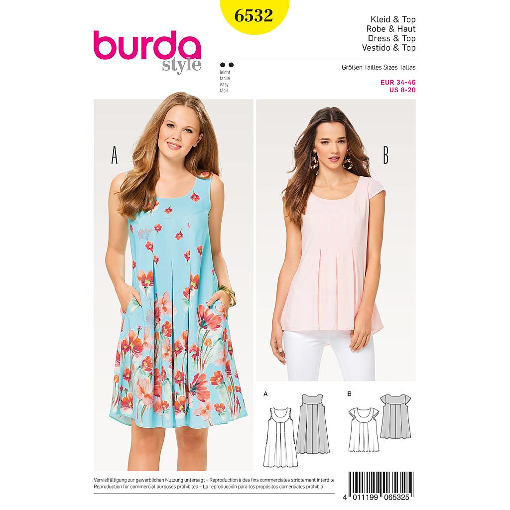 [B6532] Patron Burda 6532 Robe et haut