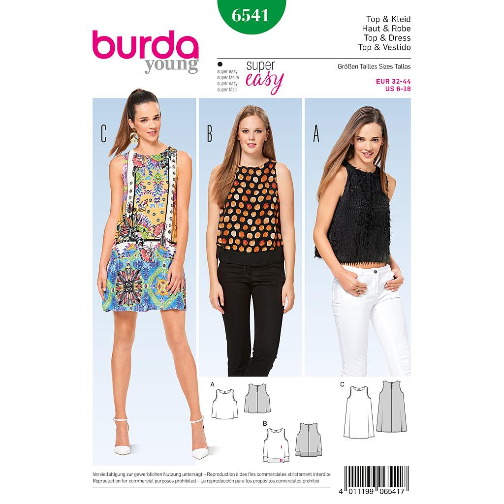 [B6541] Patron Burda 6541 Haut et robe