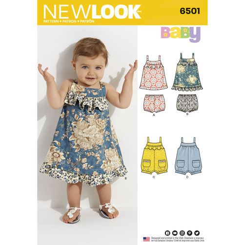 Patrón New Look 6501 Vestido de bebé