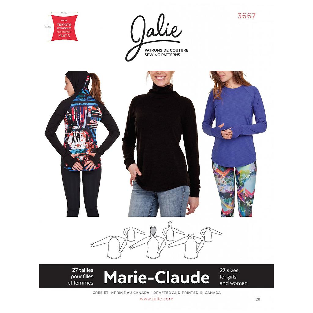 Patron Jalie 3667 Marie - Claude - Raglan sport