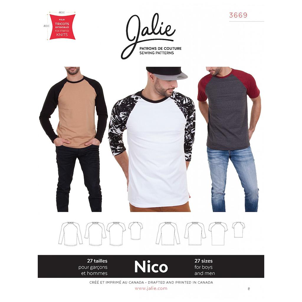 [JAL-3669] Patron Jalie 3669 Nico - Tshirt garçons et hommes