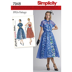 Patrón Simplicity 7948.D5 Vestido Vintage Mujer