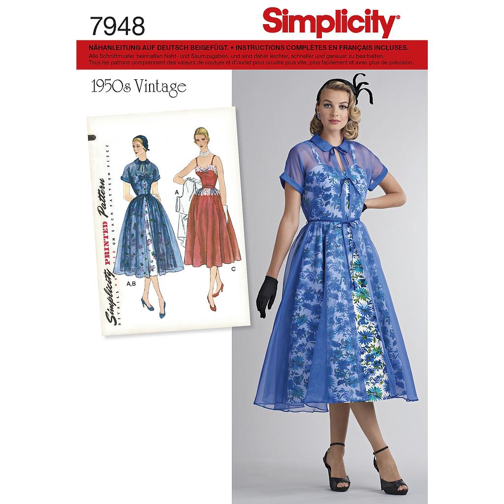 Patron Simplicity 7948 Robe vintage femme#