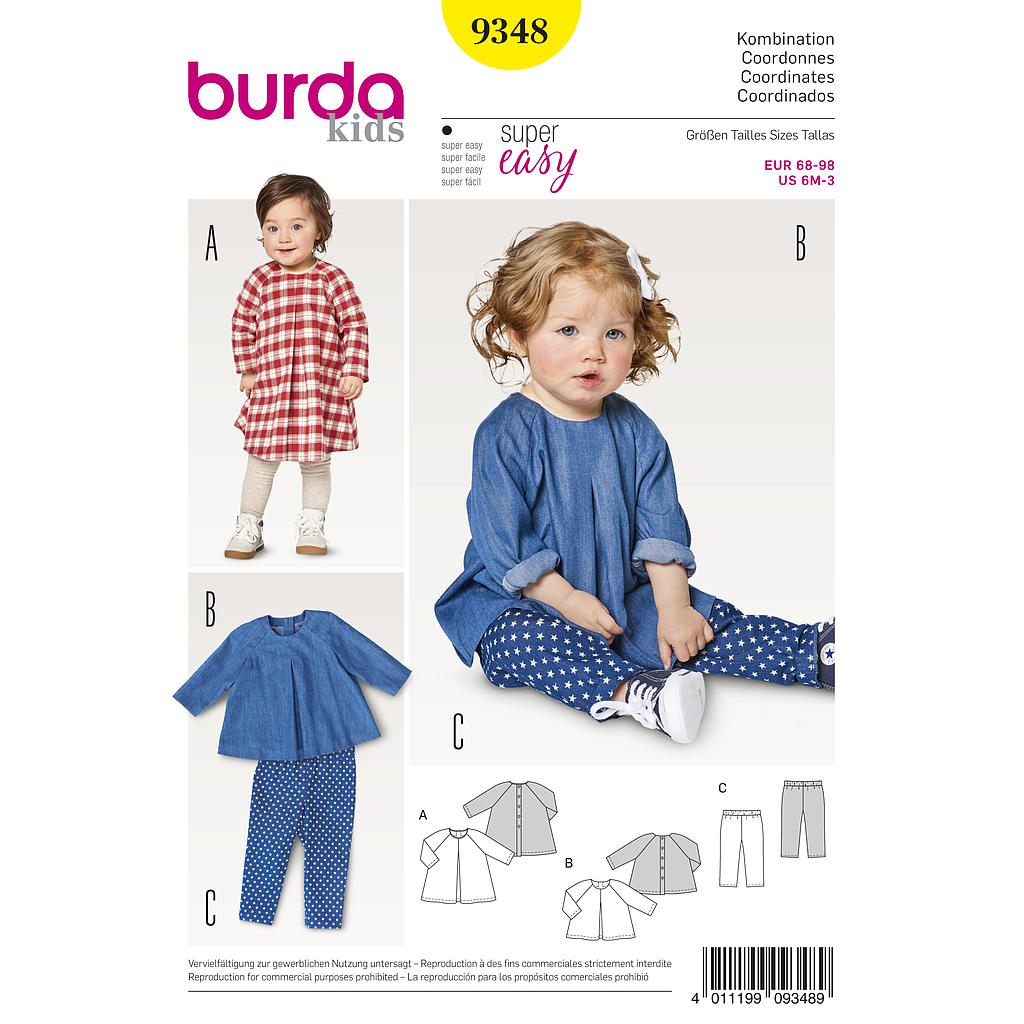 [B9348] Patron Burda Kids 9348 Ensemble