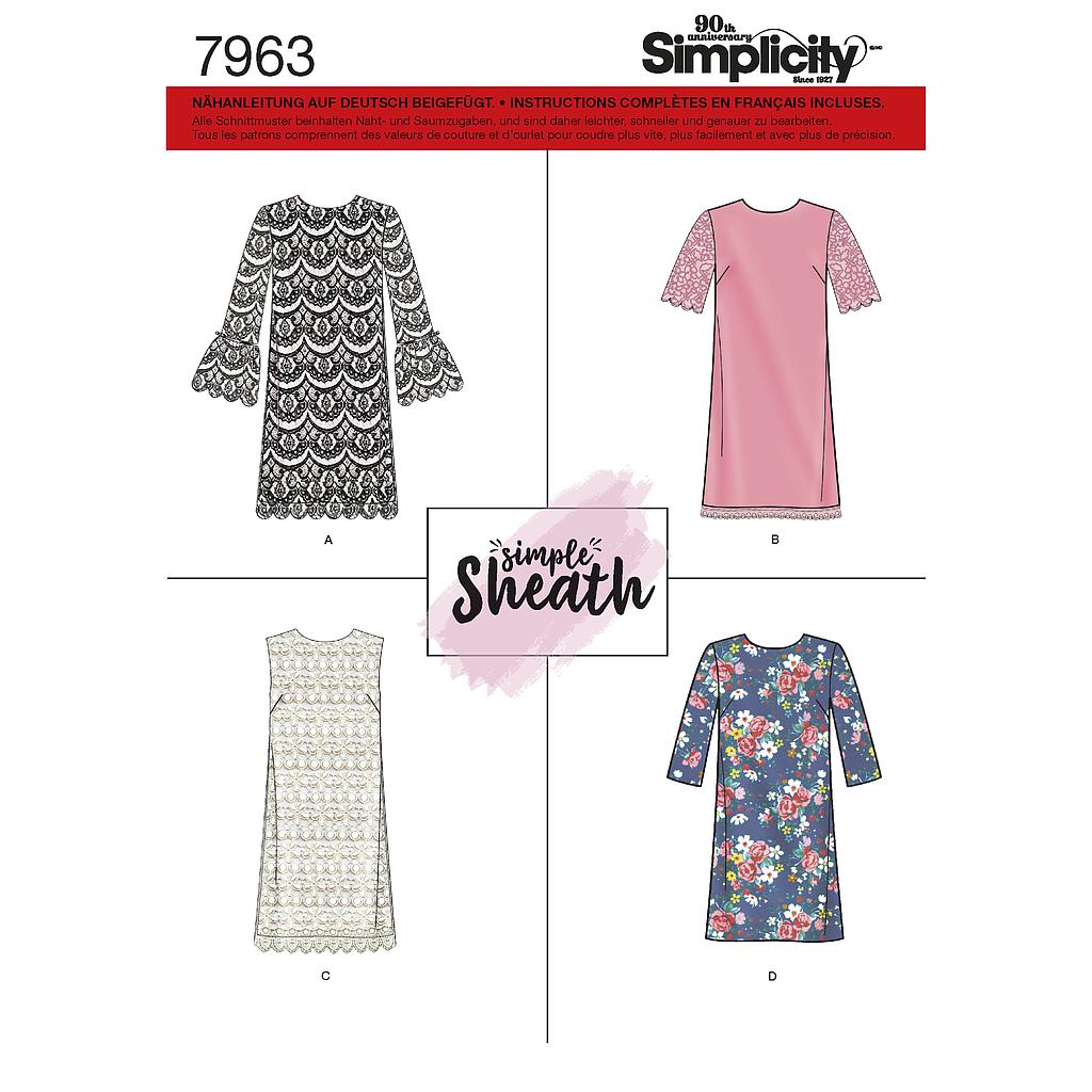 Patrón Simplicity 7963.R5-Vestido Mujer