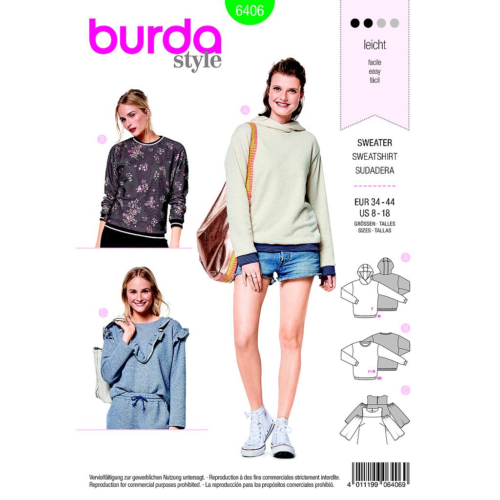 Patron Burda 6406 Sweatshirt