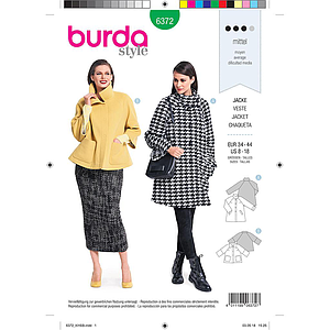 Patron Burda 6372 Manteau pour dames