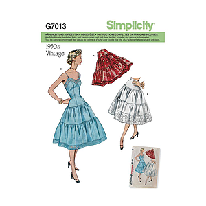 Patron Simplicity 7013  Vestido y falda vintage