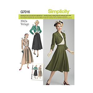 Patron Simplicity 7016  Conjunto vintage para mujer