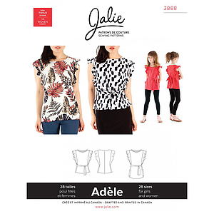 Patron Jalie 3888 Camiseta y túnica con volantes en las mangas -  Adèle
