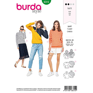 Patron Burda 6315 - Sweat pour femmes de 36 à 46