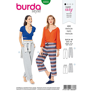Patron Burda 6333 - Pantalon pour femmes de 36 à 46