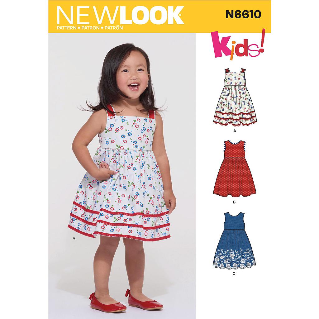 Patron New Look 6610 Robe d'été pour fillette