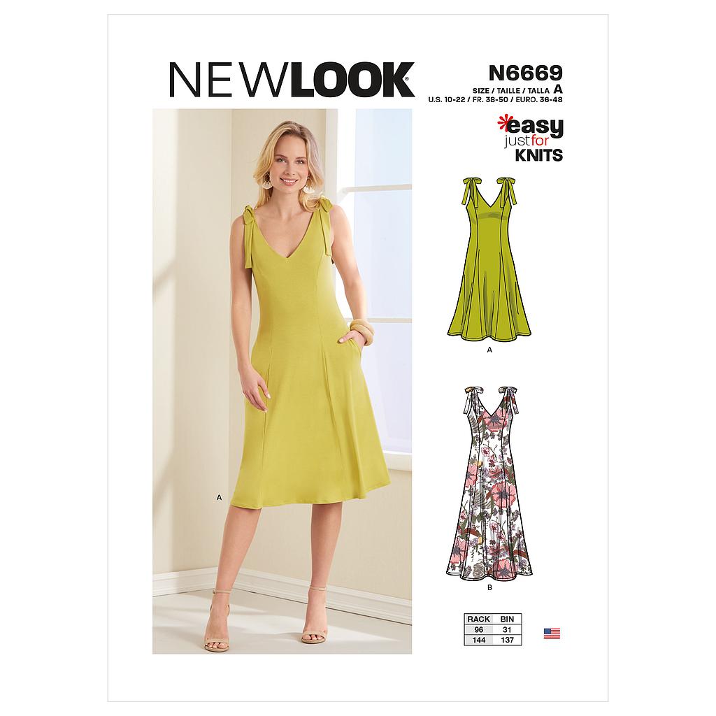 Patron New Look 6669 Robe couture princesse évasée