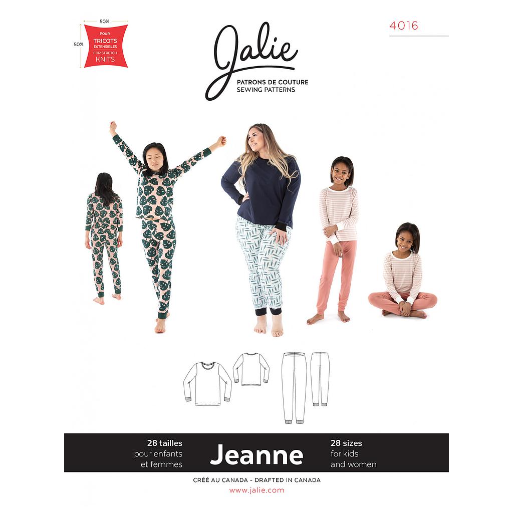 [JAL-4016] Patron Jalie 4016 JEANNE - Pyjama 2 pièces en tricot - Femme, enfants unisexe et grandes tailles