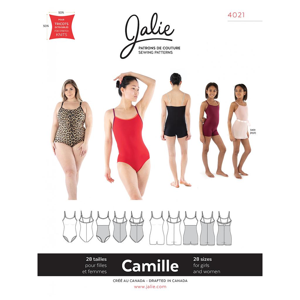 Patron Jalie 4021 CAMILLE - Justaucorps et unitard à bretelles fines - Femme, fille, grandes tailles