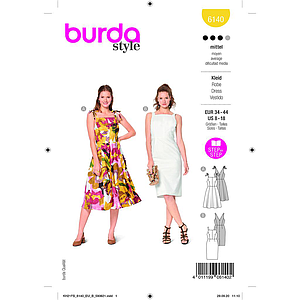 Patron Burda 6140 - Robes à bretelles chics avec variations de jupes du 36 au 46#