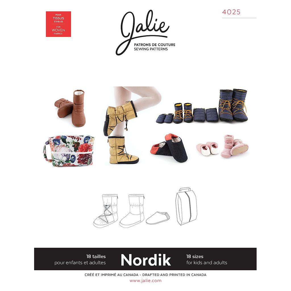 [JAL-4025#] Patron Jalie 4025 NORDIK - Bottillons et Pantoufles matelassées#