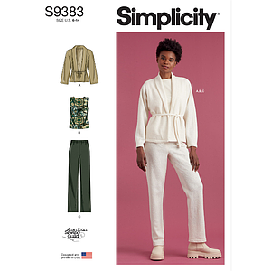 Patron Simplicity 9383 - Veste, haut en tricot et pantalon du 34 au 52 FR#