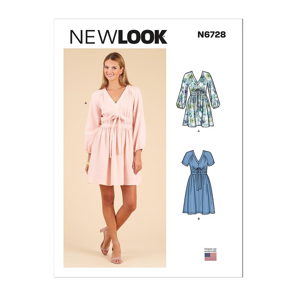 Patron New Look 6728 -  Robe longues en 2 longueurs du 34 au 46 (FR)#
