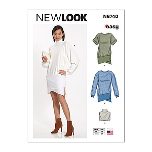 Patron New Look 6740 -  Robe courte du 34 au 46 (FR)#