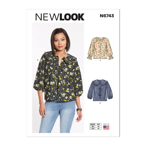 [NL6743] Patron New Look 6743 -  Top avec variantes du 36 au 48 (FR)