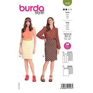 Patron Burda 5936 -  Jupes droites du 36 au 46 (FR)