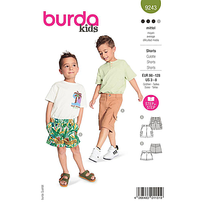Patron Burda 9243 - Shorts sont indispensables pour les petits du 46 au 56 (FR)