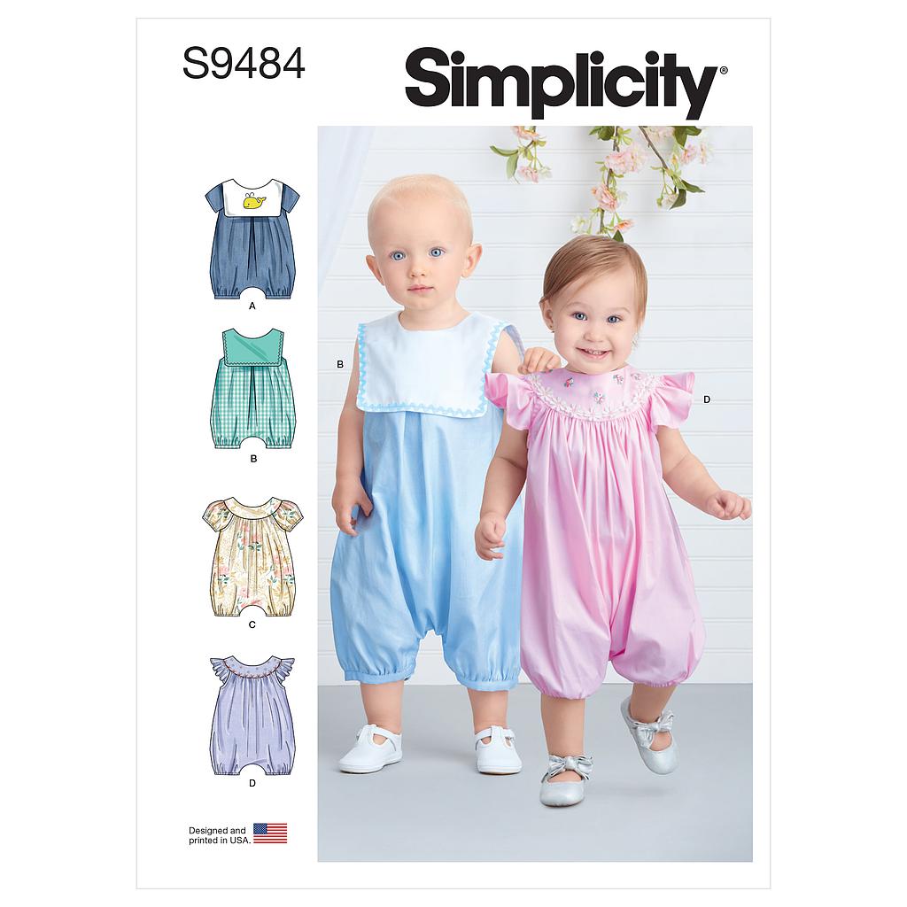 [S9484] Patron Simplicity 9484 - Barboteuses pour bébés