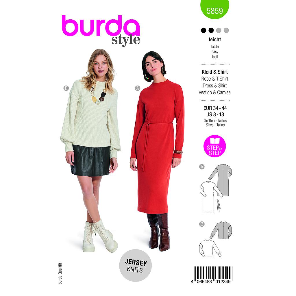 Patron Burda 5859-Robe &amp; tee-shirt