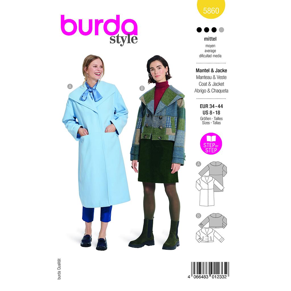[B5860] Patron Burda 5860-Veste & manteau