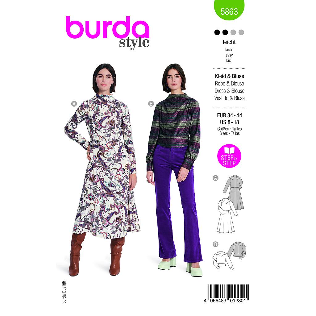 Patron Burda 5863-Robe &amp; blouse