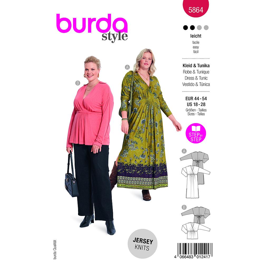 [B5864] Patron Burda 5864-Robe & tunique