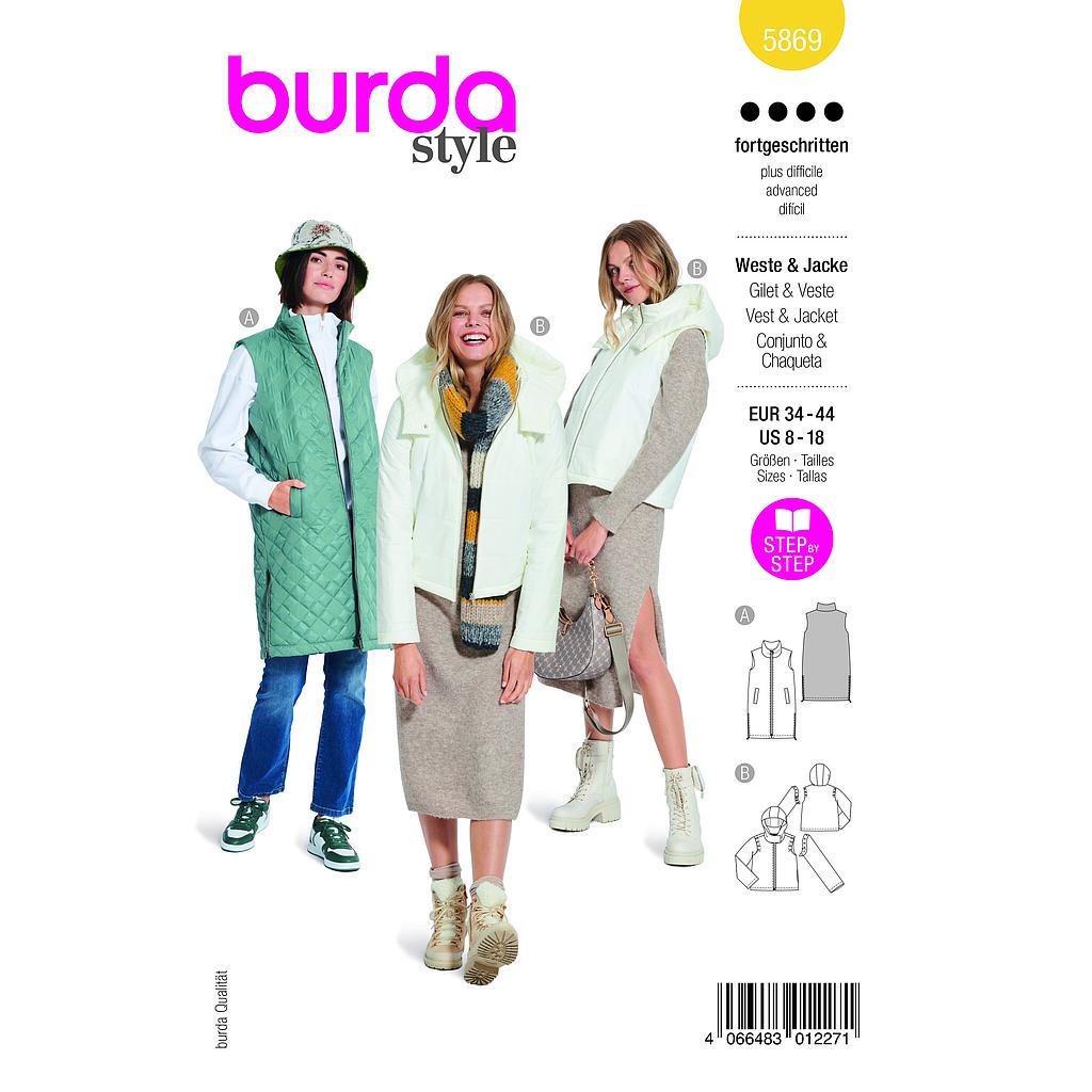 Patron Burda 5869-Gilet &amp; veste