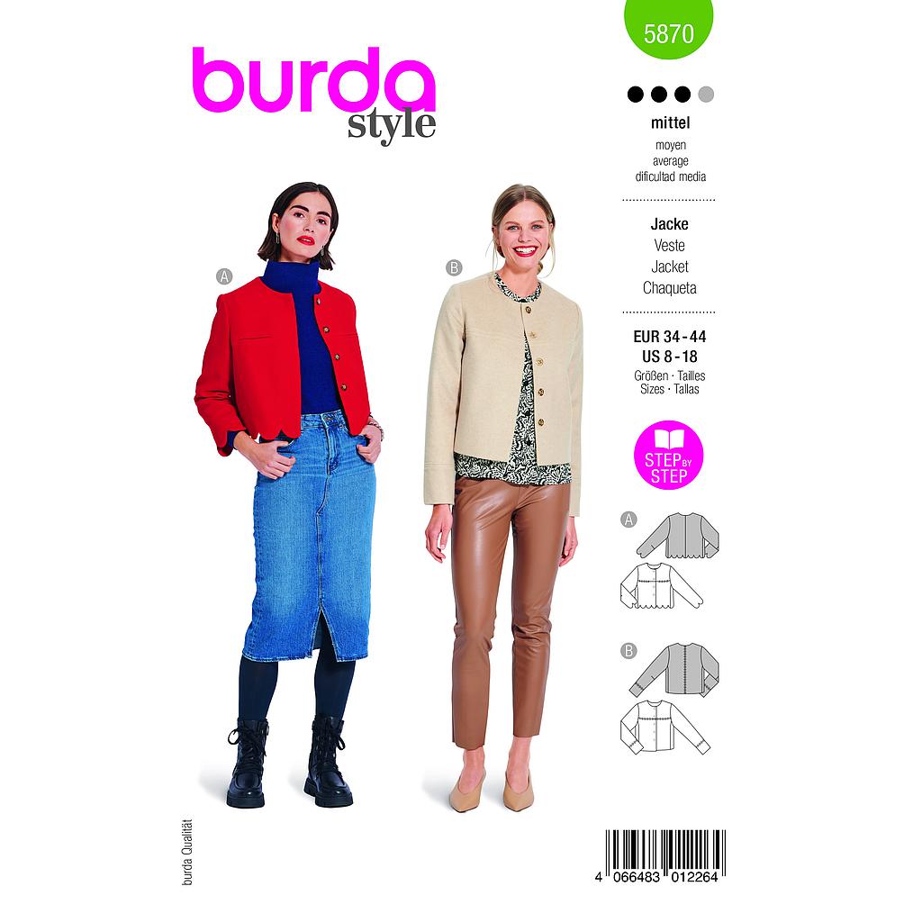 [B5870] Patron Burda 5870-Veste