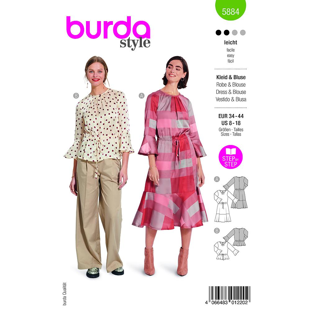 Patron Burda 5884-Blouse &amp; robe