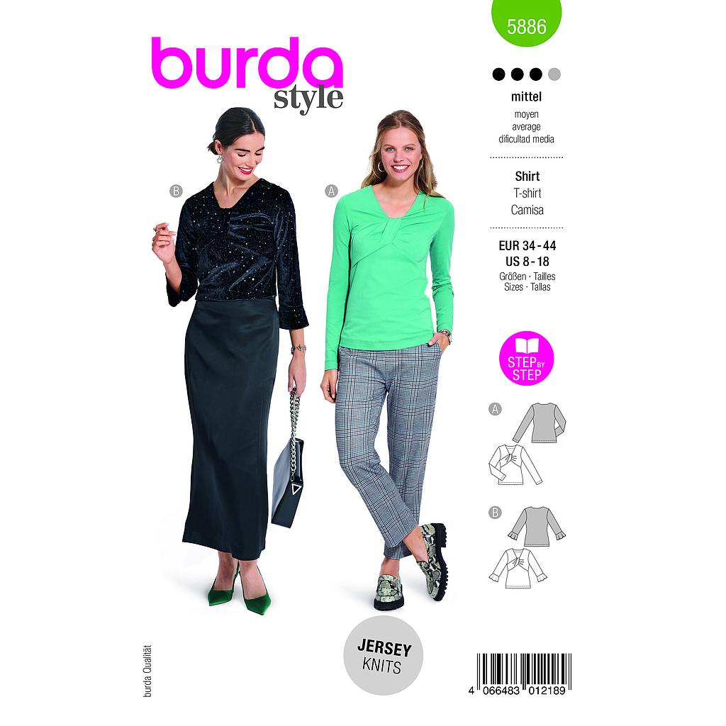 [B5886] Patron Burda 5886-T-shirt