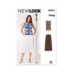 Patron New Look 6757 -  Haut en tricot du 36 à 48 (FR)