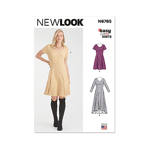 Patron New Look 6765 - Robe en tricot du 38 au 50 FR
