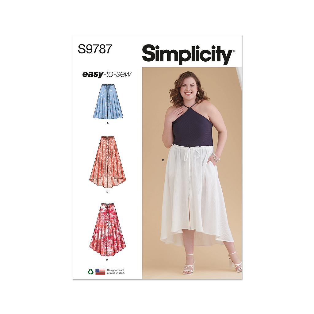 Patron Simplicity 9787 - Jupe du 48 au 66 FR